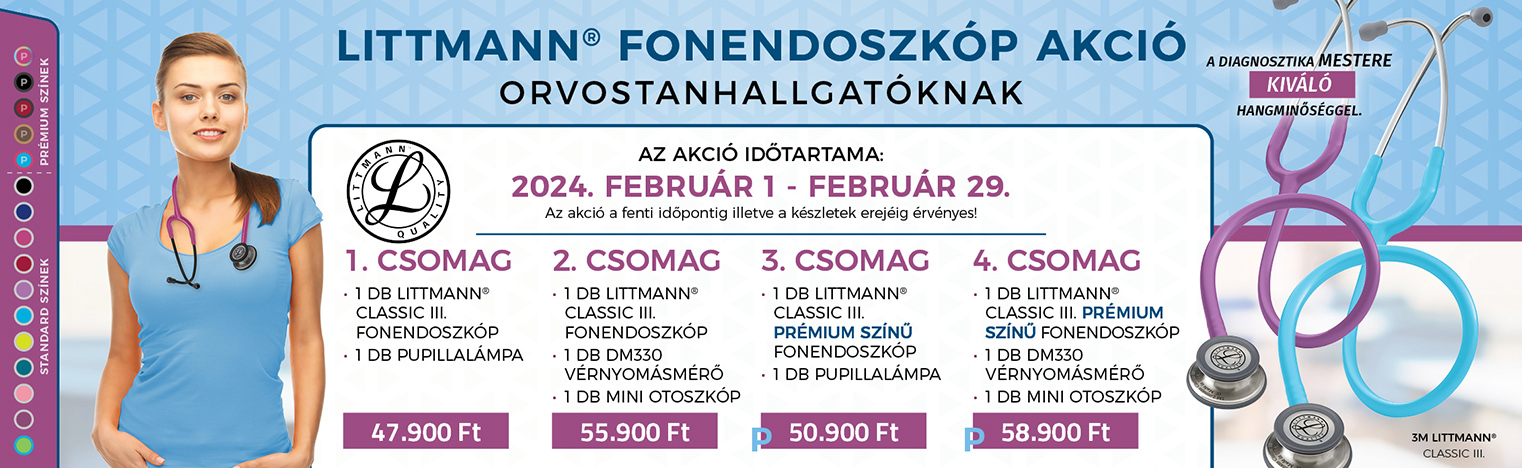 Kiváló minőségű Littmann Classic III fonendoszkóp diákakció már 2024 februárjában