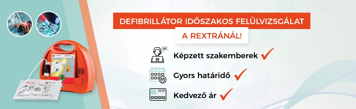 Defibrillátor időszakos felülvizsgálat a Rextránál!