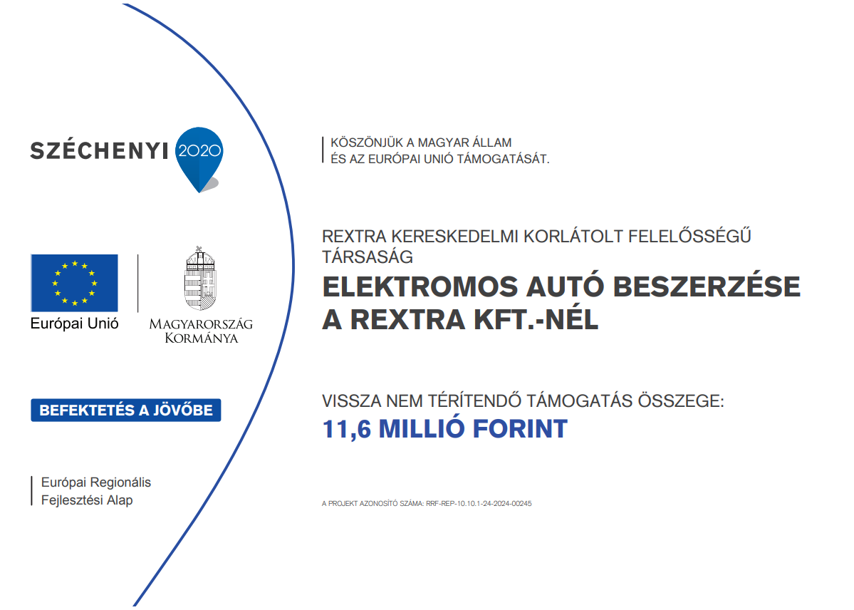 Elektromos autó beszerzése a Rextra Kft.-nél